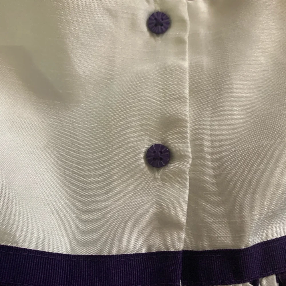 Gymboree Dress size 12-18 months, layered cream top purple abstract pattern
